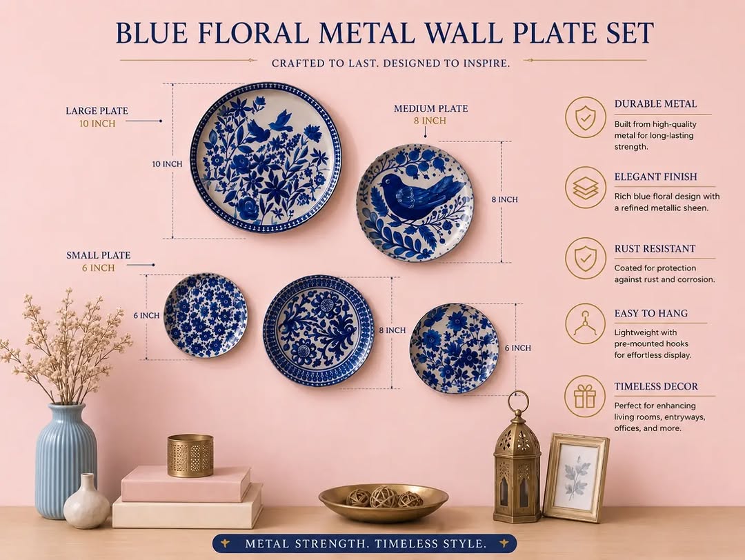 Holland Blue & White Wall Plate — 10"
