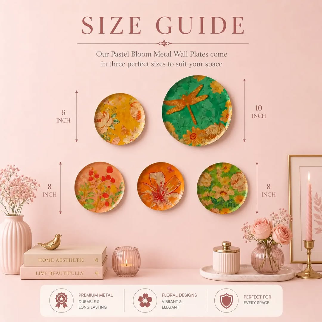 Pastel Bloom Wall Plate — 10"